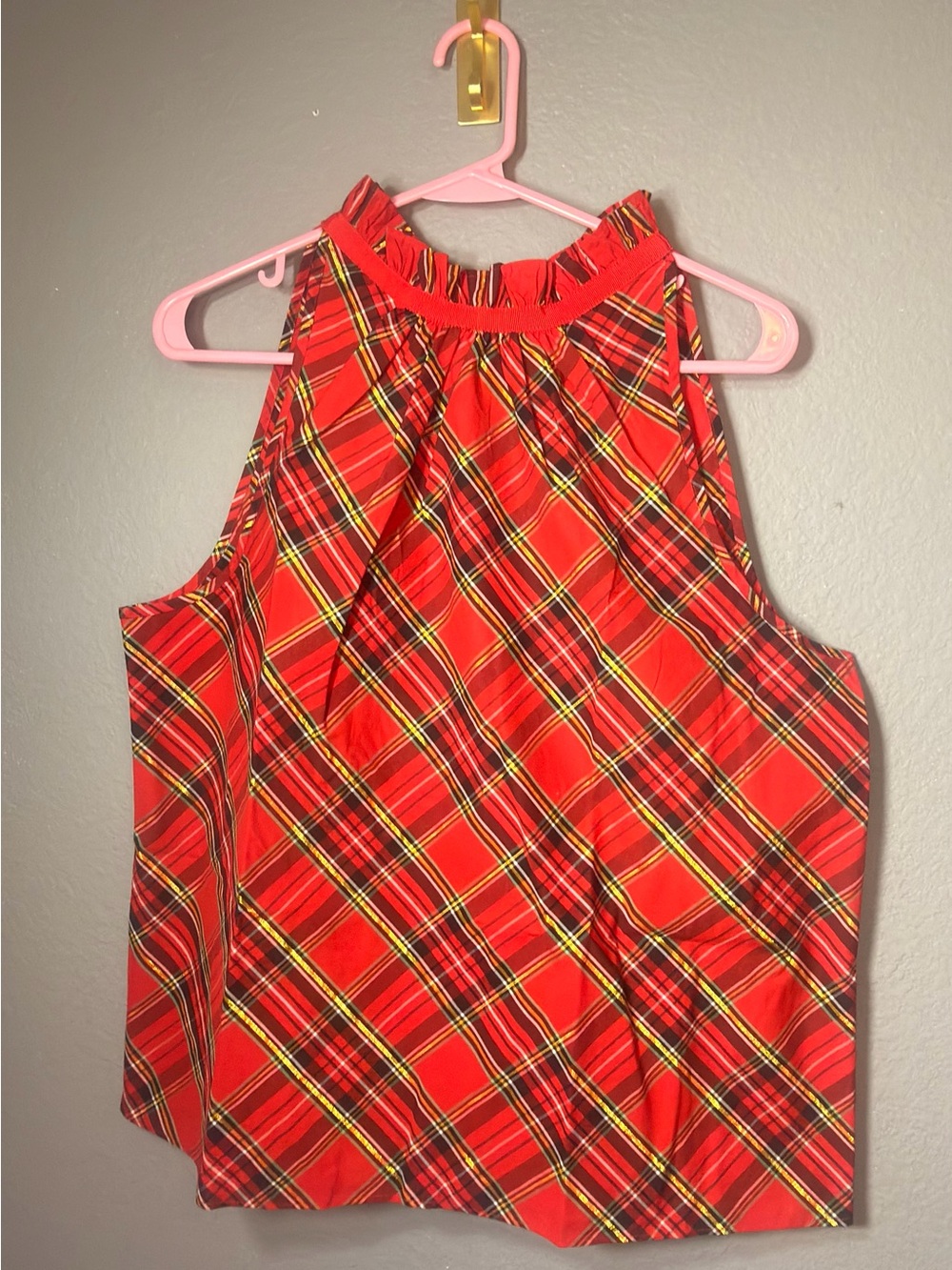 J. Crew Red Plaid Halter Top